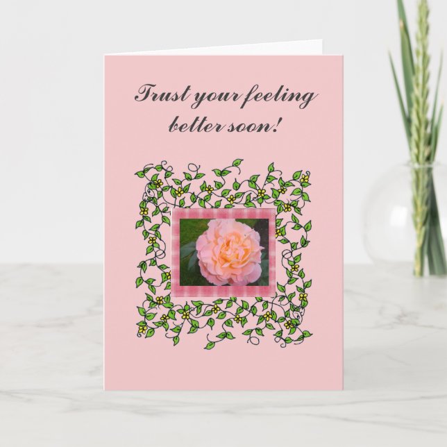 Tarjeta Rosa con enredaderas (Anverso)