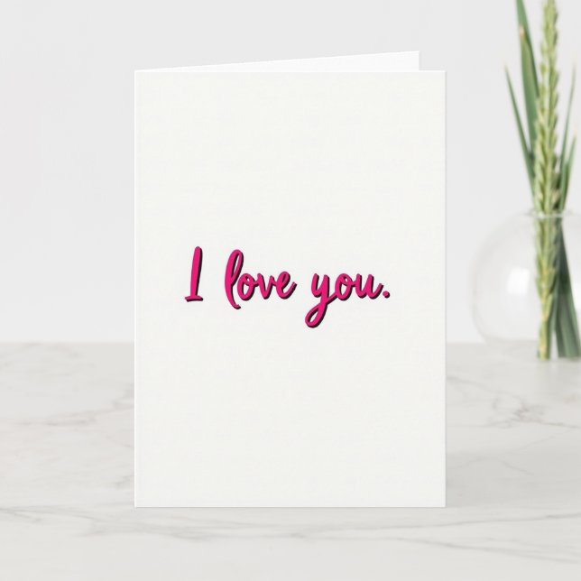 Tarjeta Rosa con Relieve 'Te Amo' (Anverso)