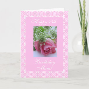 Tarjeta Rosa de 75 años de la madre