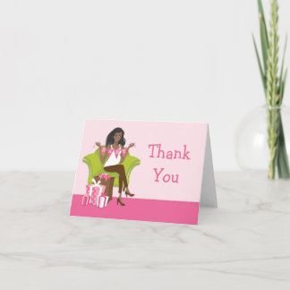 Tarjeta rosa de agradecimiento de Baby Shower