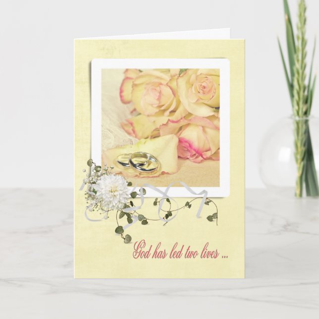 Tarjeta Rosa de anillos boda Petal (Anverso)