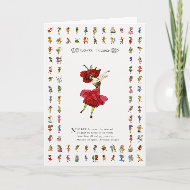 Tarjeta Rosa de belleza norteamericano, flores extravagant (Anverso)