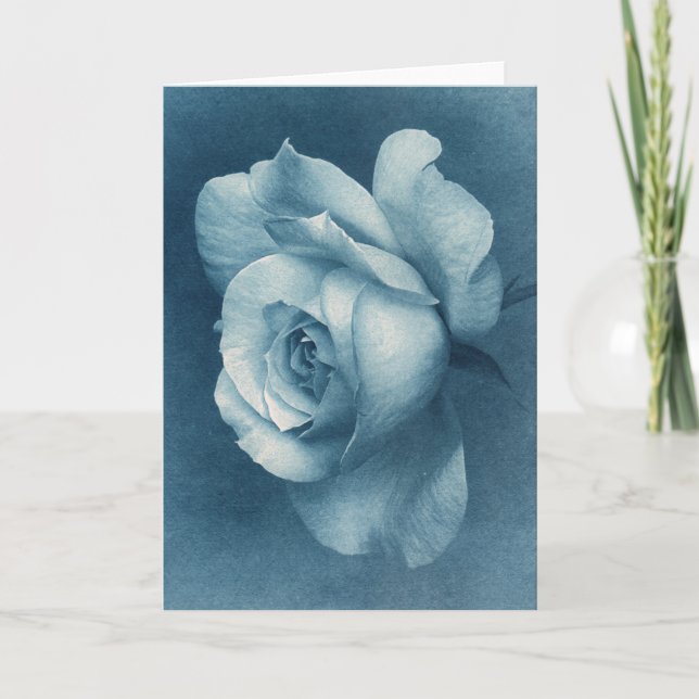 Tarjeta Rosa de cianotipo (Anverso)