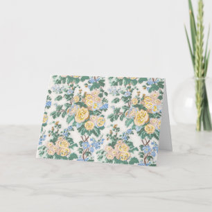 Tarjeta Rosa de Col Repollo de Limón, Chintz Floral de Cab