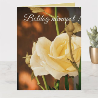 Tarjeta Rosa de color crema - cumpleaños húngaro