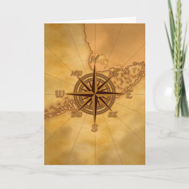 Tarjeta Rosa de compás antiguo del estilo (Anverso)