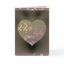 Tarjeta Rosa de Corazón del 22° Aniversario del Bo