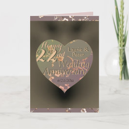 Tarjeta Rosa de Corazón del 22° Aniversario del Bo