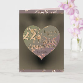 Tarjeta Rosa de Corazón del 22° Aniversario del Bo