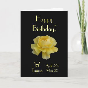 Tarjeta Rosa de cumpleaños de Taurus