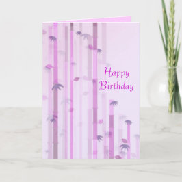 Tarjeta rosa de cumpleaños feliz