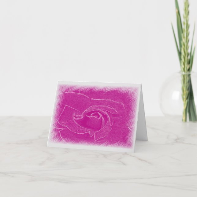 Tarjeta Rosa de encaje magenta (Anverso)