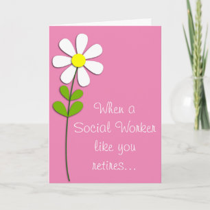 Tarjeta rosa de enfermera jubilada