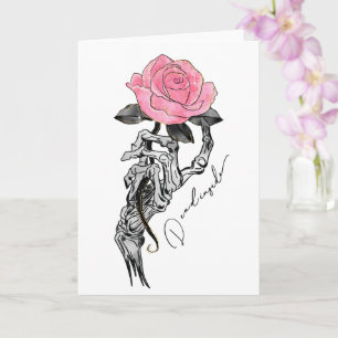 Tarjeta Rosa de esqueleto muerta por dentro