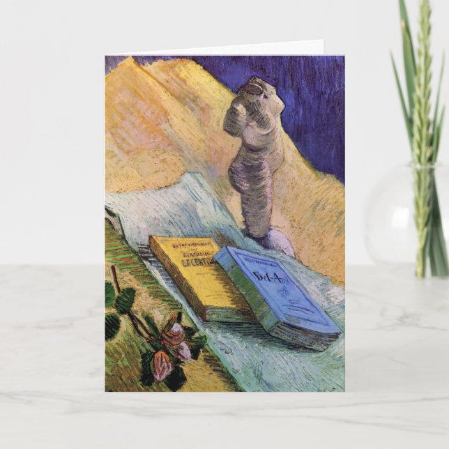 Tarjeta Rosa de estatuas de yeso y novelas Vincent van Gog (Anverso)