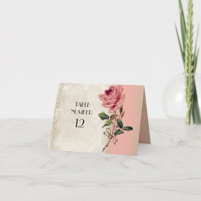 Tarjeta Rosa de estilo barroco Salmon n Cream Lace (Anverso)