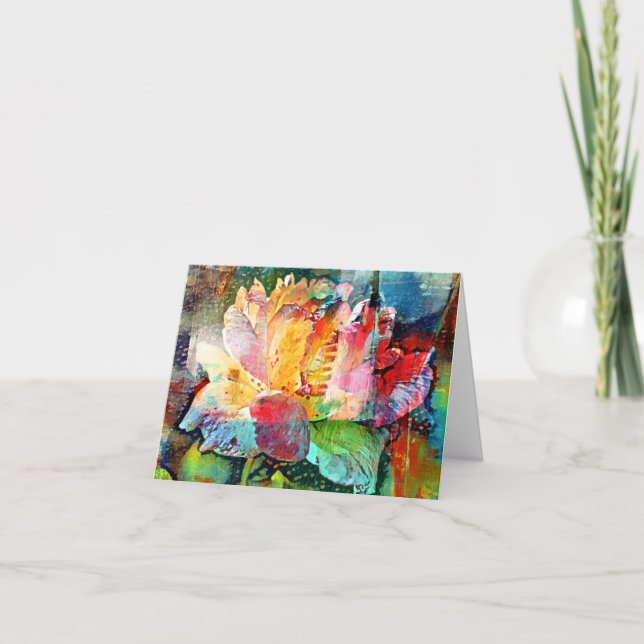 Tarjeta Rosa de flores (Anverso)