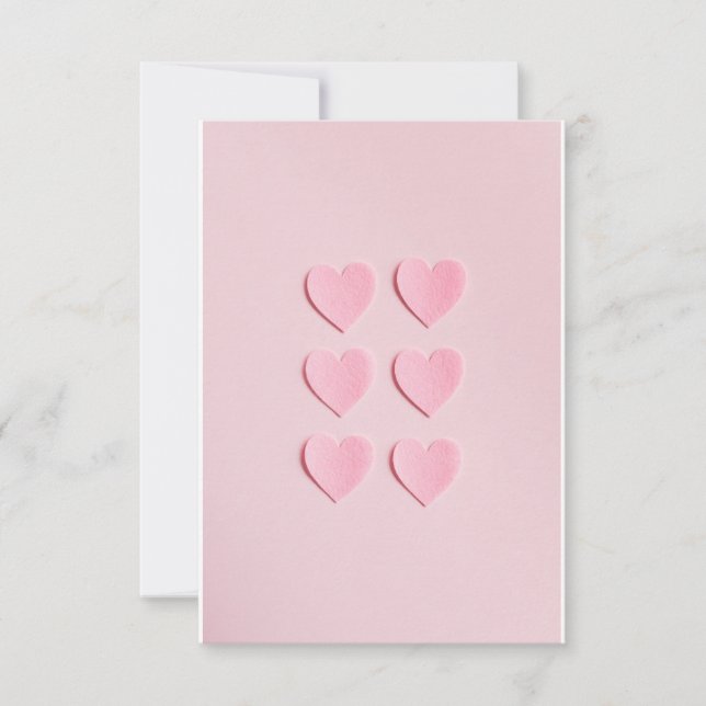 tarjeta rosa de forma de corazón amoroso (Anverso)