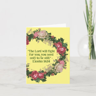 Tarjeta Rosa de inspiración vintage Wreath Religious Blank