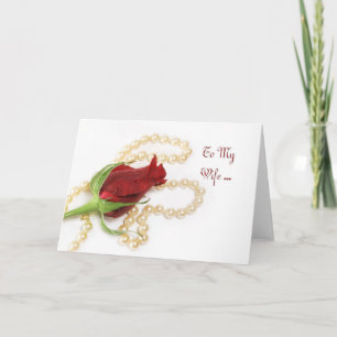 Tarjeta Rosa de la esposa de cumpleaños