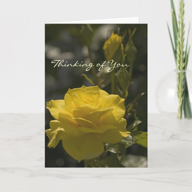 Tarjeta Rosa de la noche amarilla, pensando en ti (Anverso)