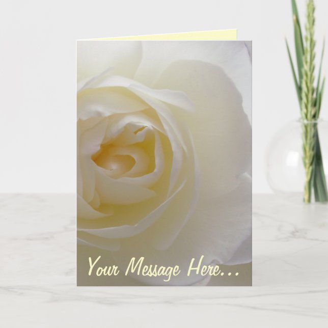 Tarjeta Rosa de la Rosa Blanca Flor Personalizada (Anverso)