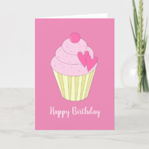 Tarjeta rosa de la torta de corazón de ilusión