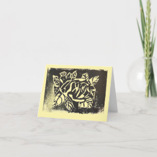 Tarjeta Rosa de Linocut