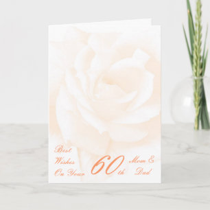 Tarjeta rosa de marfil, mamá y papá, 60 años de Boda