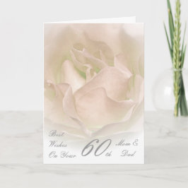 Tarjeta rosa de marfil, mamá y papá, 60 años de Boda