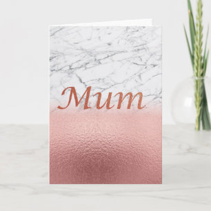 Tarjeta Rosa de mármol oro Relieve metalizado mamá arte en