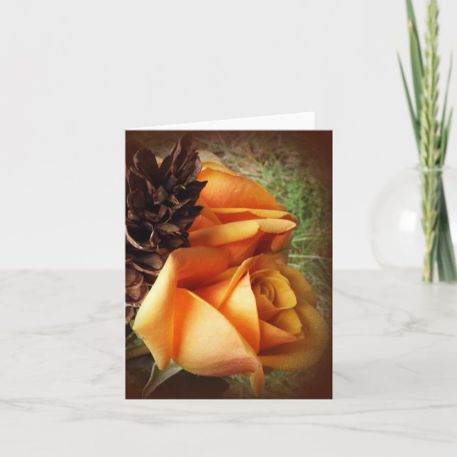 Tarjeta rosa de otoño (Anverso)