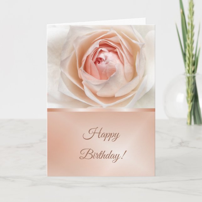 Tarjeta Rosa de Rubor Rosa Gold Cumpleaños (Anverso)