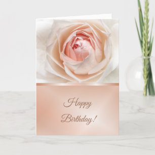 Tarjeta Rosa de Rubor Rosa Gold Cumpleaños