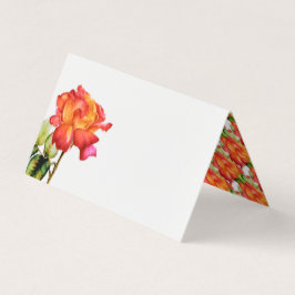 Tarjeta Rosa de té híbrido naranja boda rojo