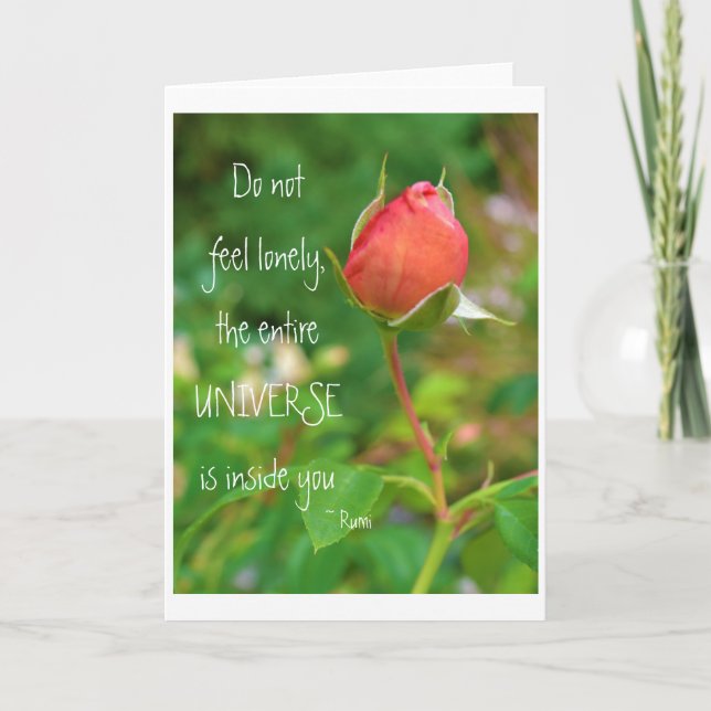 Tarjeta Rosa De Verano Peach Bud Rumi Cita (Anverso)