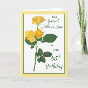 Tarjeta Rosa del 85 cumpleaños de la cuñada
