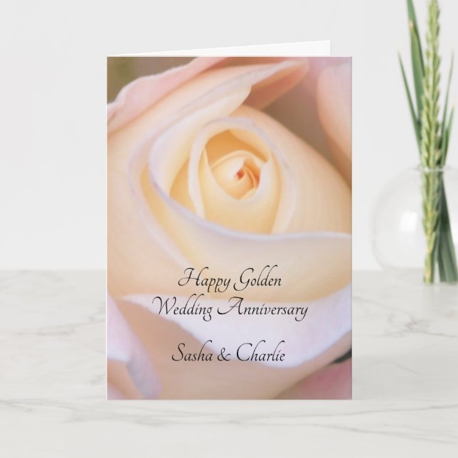 Tarjeta Rosa del Aniversario de Oro (Anverso)