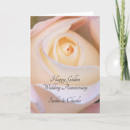 Tarjeta Rosa del Aniversario de Oro