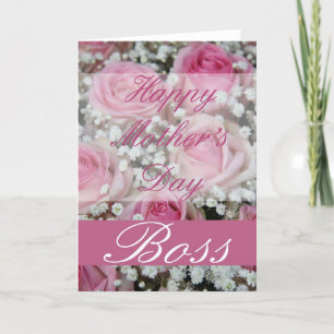 Tarjeta rosa del Día de la Madre del Jefe