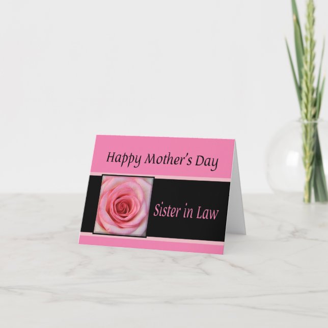 Tarjeta Rosa del Día de la Madre feliz de la hermana en la (Anverso)