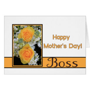 Tarjeta rosa del Día de la Madre Feliz Jefe