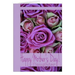 Tarjeta rosa del Día de la Madre Hija