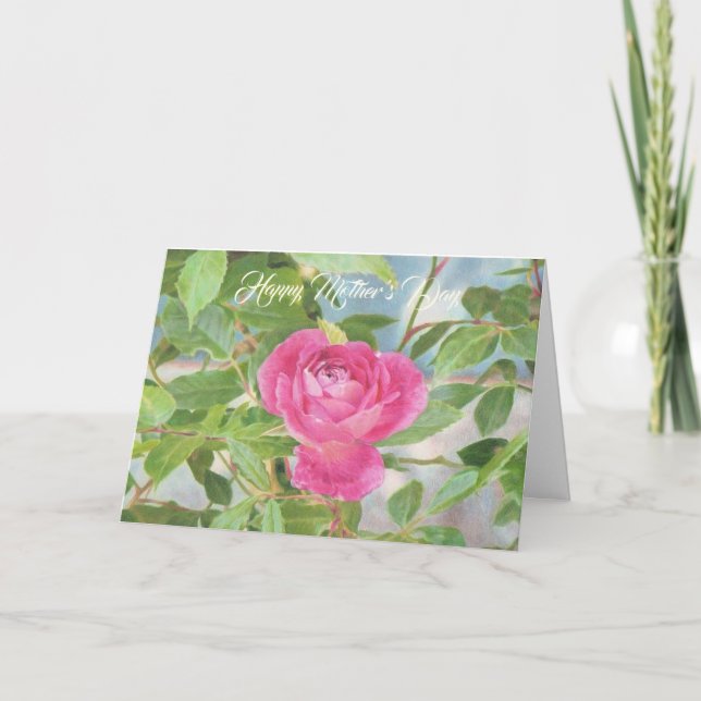 Tarjeta Rosa del día de madre subió (Anverso)