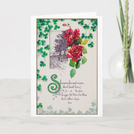 Tarjeta Rosa del Día de San Patricio, añejo