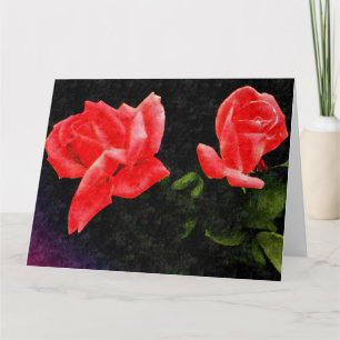 Tarjeta Rosa doble estilizado de época