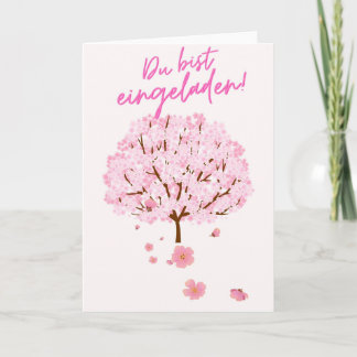 Tarjeta Rosa Einladungskarte mit Kirschblütenbaum | Du bis