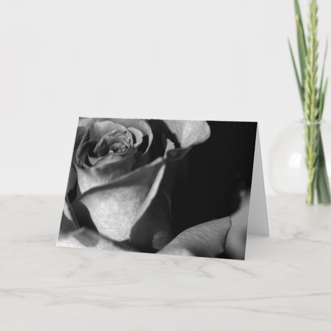 Tarjeta Rosa en blanco y negro (Anverso)