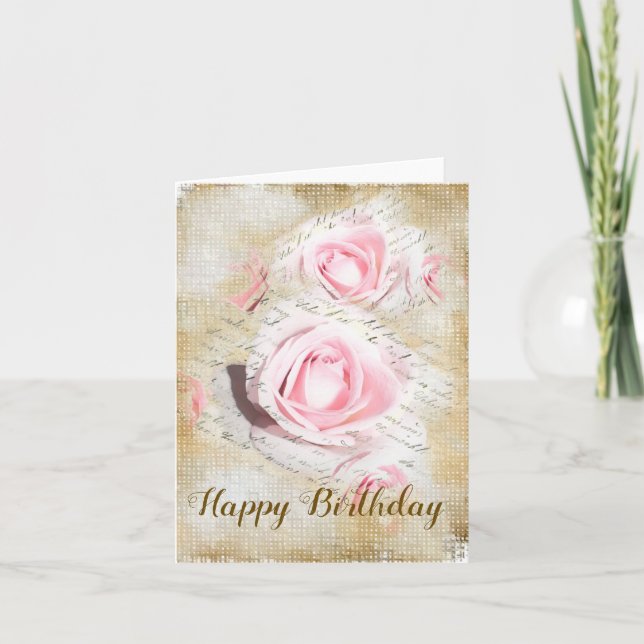 Tarjeta Rosa en el papel (Anverso)