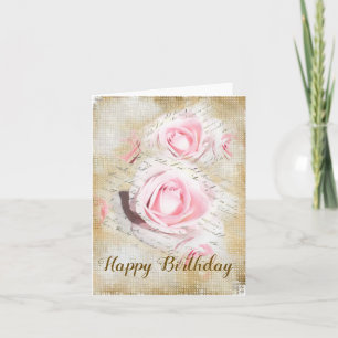 Tarjeta Rosa en el papel